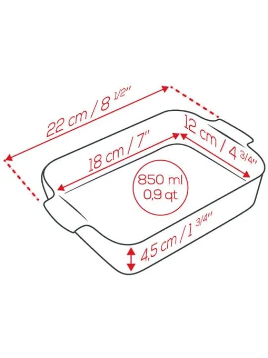 Best Sale Appolia Individual rectangular ceramic oven dish in grey, 22cm Speciality Bakeware|Individual Dishes