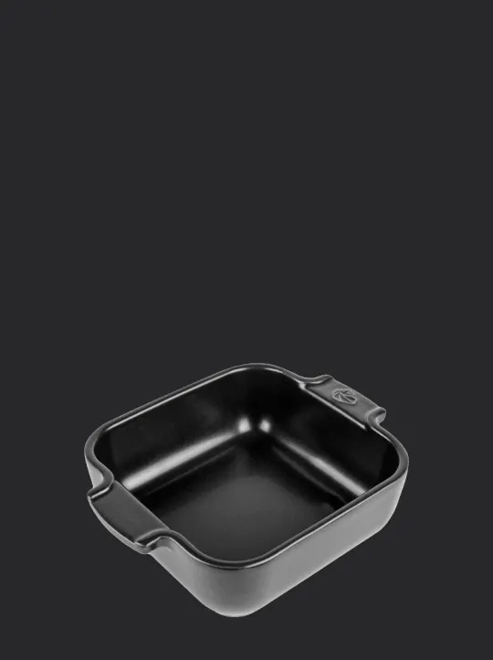 Clearance Appolia Individual square ceramic oven dish in satin black, 18cm Speciality Bakeware|Individual Dishes
