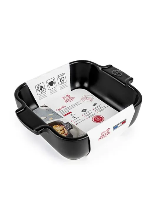 Clearance Appolia Individual square ceramic oven dish in satin black, 18cm Speciality Bakeware|Individual Dishes