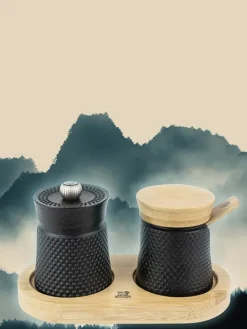 Sale Bali spice palace Bali cast-iron pepper mill and its salt cellar as a gift box For The Foodie|Salt