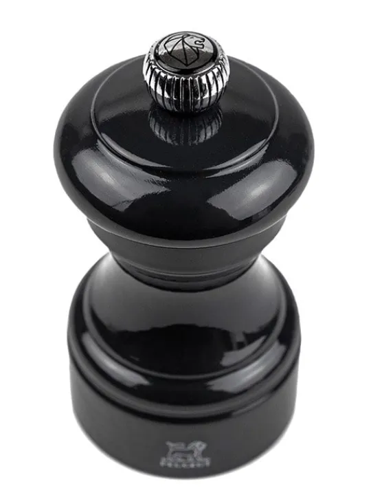 Fashion Bistro Manual wooden pepper mill in black gloss, 10cm For Under £50|Pepper