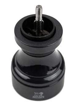 Fashion Bistro Manual wooden pepper mill in black gloss, 10cm For Under £50|Pepper