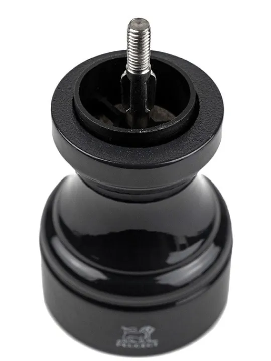 Fashion Bistro Manual wooden pepper mill in black gloss, 10cm For Under £50|Pepper