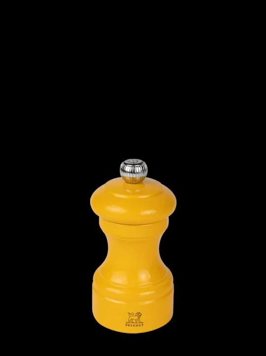 New Bistro Manual wooden pepper mill in saffron gloss, 10cm For Under £50|Pepper