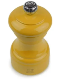New Bistro Manual wooden pepper mill in saffron gloss, 10cm For Under £50|Pepper