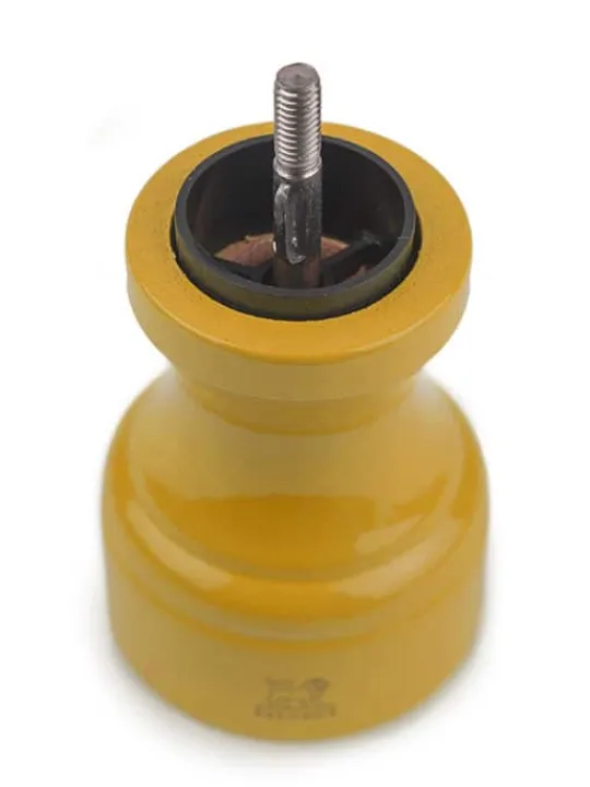 New Bistro Manual wooden pepper mill in saffron gloss, 10cm For Under £50|Pepper