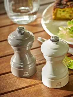 Store Bistro Manual wooden pepper mill in taupe grey gloss, 10cm For Under £50|Pepper
