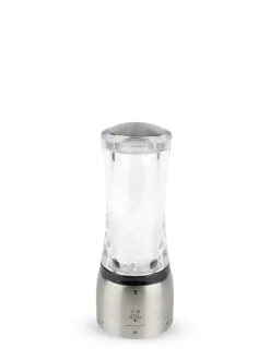 Clearance Daman U'select manual salt mill in acrylic & stainless steel, 16cm Salt|Salt Mills