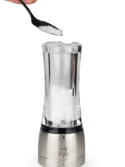 Clearance Daman U'select manual salt mill in acrylic & stainless steel, 16cm Salt|Salt Mills