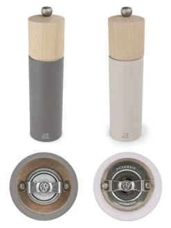 Best Sale Duo boreal Gifset boreal pepper and salt mills grey rock and petal rose 21 cm with its silicon funnel Salt|Salt & Pepper Mill Sets