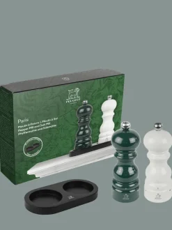 Hot Duo paris Set of paris u'select 15 cm salt and pepper mills with black tray as a gift box Salt|Salt & Pepper Mill Sets