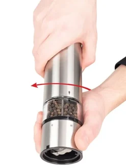 New Elis sense U’select electric salt and pepper mills in stainless steel, 20cm Salt|Salt Mills