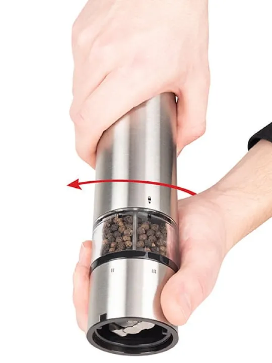New Elis sense U’select electric salt and pepper mills in stainless steel, 20cm Salt|Salt Mills
