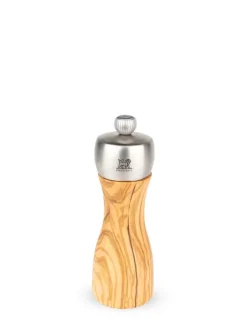 Cheap Fidji Manual pepper mill in olive wood and stainless steel, 15cm Pepper|Pepper Mills