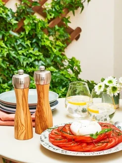 Cheap Fidji Manual pepper mill in olive wood and stainless steel, 15cm Pepper|Pepper Mills