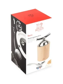 Fashion Isen Manual flaxseed mill in wood and stainless steel, 13cm For The Foodie|Speciality Spice Mills