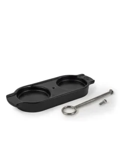 Discount Linéa Ceramic tray for two mills, in satin black color Trays|Spice Mill Accessories