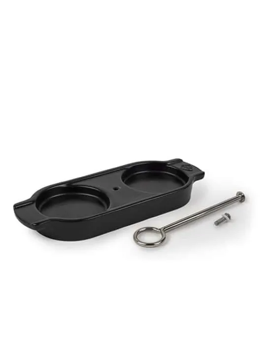 Discount Linéa Ceramic tray for two mills, in satin black color Trays|Spice Mill Accessories