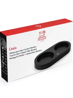 Online Linéa Plateau pour deux moulins, bambou, noir mat Spice Mill Accessories