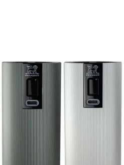 Flash Sale Line electric Set of u’select rechargeable electric salt and pepper mills, li-ion battery, carbon and aluminum, 15 cm - 6in For The Host With The Most|For The Foodie