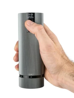 Flash Sale Line electric Set of u’select rechargeable electric salt and pepper mills, li-ion battery, carbon and aluminum, 15 cm - 6in For The Host With The Most|For The Foodie