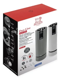 Flash Sale Line electric Set of u’select rechargeable electric salt and pepper mills, li-ion battery, carbon and aluminum, 15 cm - 6in For The Host With The Most|For The Foodie