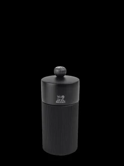 Fashion Line Manual aluminium and wooden pepper mill, matt black, 12cm Pepper|Pepper Mills