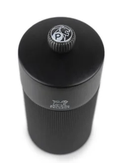 Fashion Line Manual aluminium and wooden pepper mill, matt black, 12cm Pepper|Pepper Mills