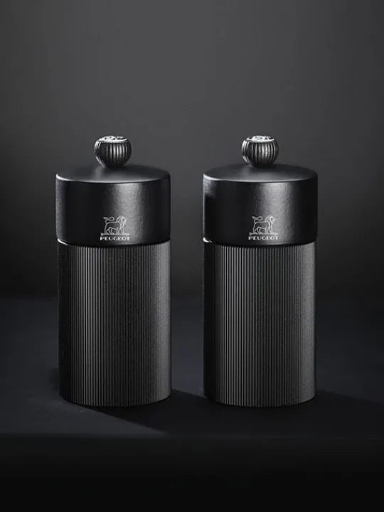 Fashion Line Manual aluminium and wooden pepper mill, matt black, 12cm Pepper|Pepper Mills