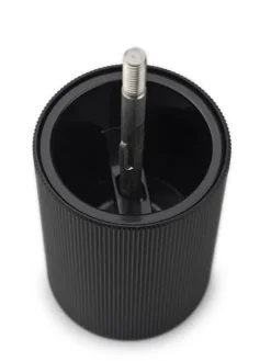 Online Line Manual aluminium and wooden salt mill, matt black, 12cm Salt|Salt Mills