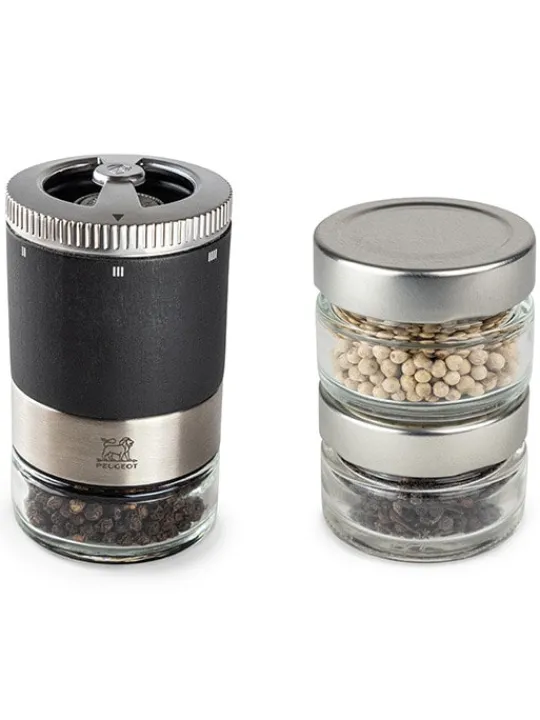 Hot Maestro Maestro gift box including u'select pepper mill in grey, 3 premium peppers, 3 interchangeable glass jars & marker pen For The Foodie|For The Host With The Most