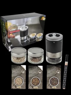 Shop Maestro Maestro u’select 11 cm pepper mill, with 3 premium peppers and 3 interchangeable reservoirs as a gift box Pepper|Pepper Mills