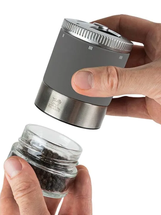 Hot Maestro Pepper bar - u'select pepper mill, 3 premium peppers, 3 interchangeable glass jars, rock grey Pepper|Pepper Mills
