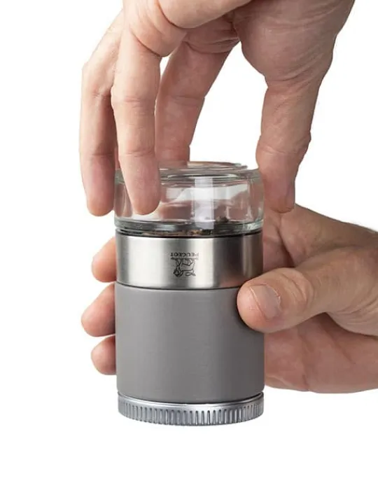 Hot Maestro Pepper bar - u'select pepper mill, 3 premium peppers, 3 interchangeable glass jars, rock grey Pepper|Pepper Mills
