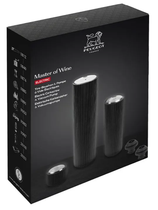 Outlet Master of wine Line reverse electric corkscrew and line preserve electric conservationpump in matte black finish as a gift box Wine And Champagne Accessories|Corkscrews