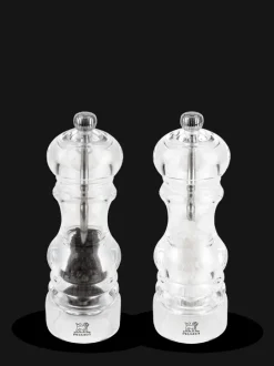 New Nancy Duo of manual salt and pepper mills, acrylic, 18 cm Salt|Salt & Pepper Mill Sets