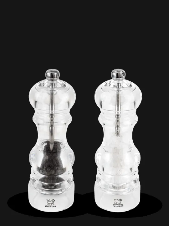 New Nancy Duo of manual salt and pepper mills, acrylic, 18 cm Salt|Salt & Pepper Mill Sets
