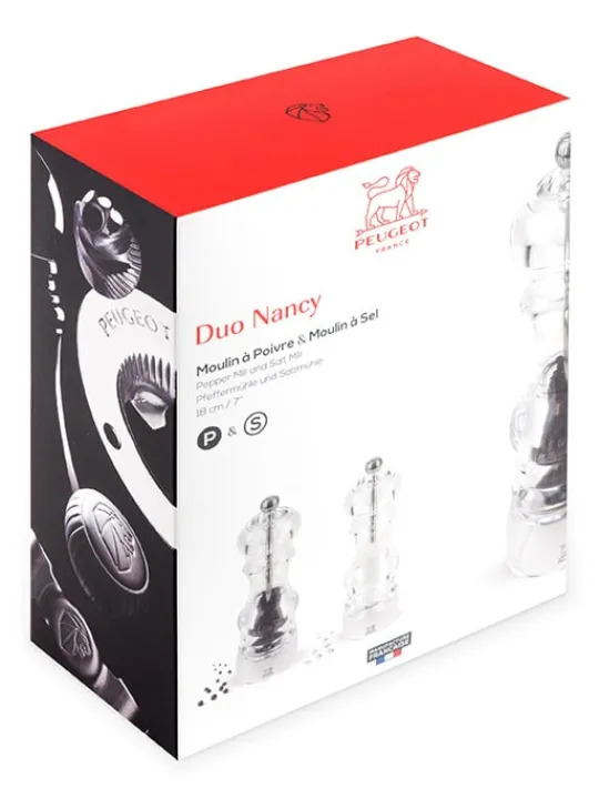 New Nancy Duo of manual salt and pepper mills, acrylic, 18 cm Salt|Salt & Pepper Mill Sets