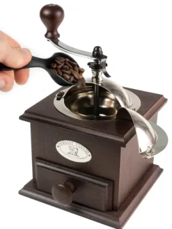 Flash Sale Nostalgie Manual coffee mill in walnut-stained beechwood, 21cm Manual Coffee Mills