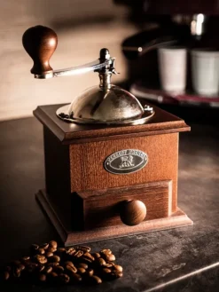 Flash Sale Nostalgie Manual coffee mill in walnut-stained beechwood, 21cm Manual Coffee Mills