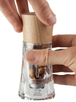 Hot Oléron Manual chilli grinder in wood and acrylic, 14cm Speciality Spice Mills