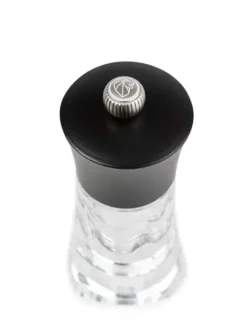 Best Oléron Manual wet salt mill in wood and acrylic, matte, 14 cm - 5,5in. Salt|Salt Mills