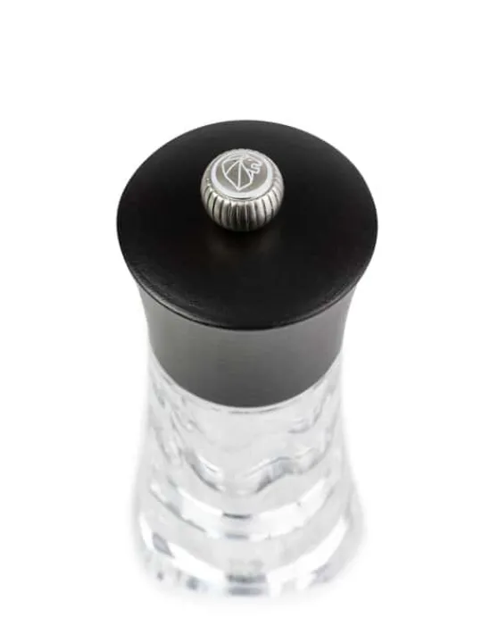 Best Oléron Manual wet salt mill in wood and acrylic, matte, 14 cm - 5,5in. Salt|Salt Mills
