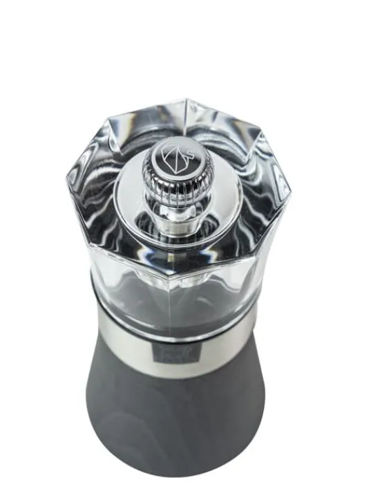 Cheap Oslo wooden salt mill in stainless steel & acrylic, 12cm Salt|Salt Mills