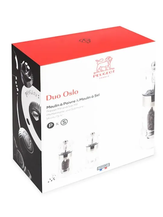 Cheap Oslo Duo of manual salt and pepper mills, acrylic, 14 cm Salt|Salt & Pepper Mill Sets