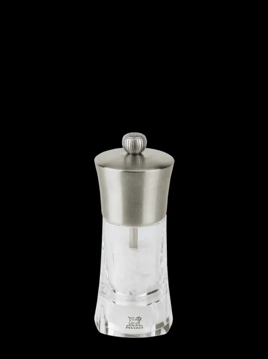 Fashion Ouessant Manual salt mill in stainless steel and acrylic 14 cm - 5,5in. Salt|Salt Mills