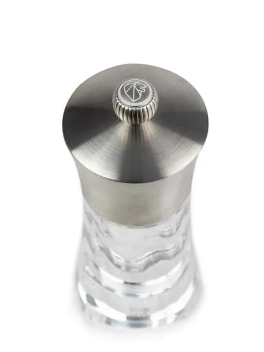 Fashion Ouessant Manual salt mill in stainless steel and acrylic 14 cm - 5,5in. Salt|Salt Mills