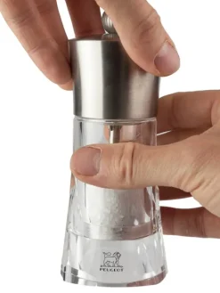 Fashion Ouessant Manual salt mill in stainless steel and acrylic 14 cm - 5,5in. Salt|Salt Mills