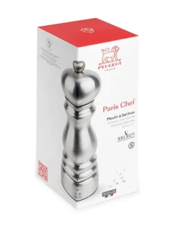 New Paris chef U’select manual salt mill in stainless steel, 18cm Salt|Salt Mills