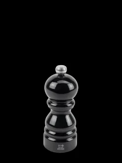 Best Sale Paris Manual wooden salt mill with a black lacquered finish, 12cm Salt|Salt Mills